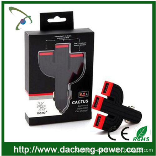 Hiqh quality universal usb car charger with 3 usb ports